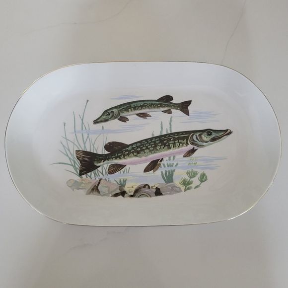 BA ARIA | Vintage Porcelain Large Oval Serving Platter Fish - Picture 1 of 6